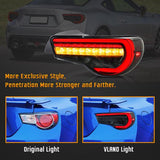 VLAND Full LED Tail Lights for Toyota 86 GT86 2012-2020/ Subaru BRZ 2013-2020/ Scion FR-S 2013-2020 w/ Sequential Turn Signals