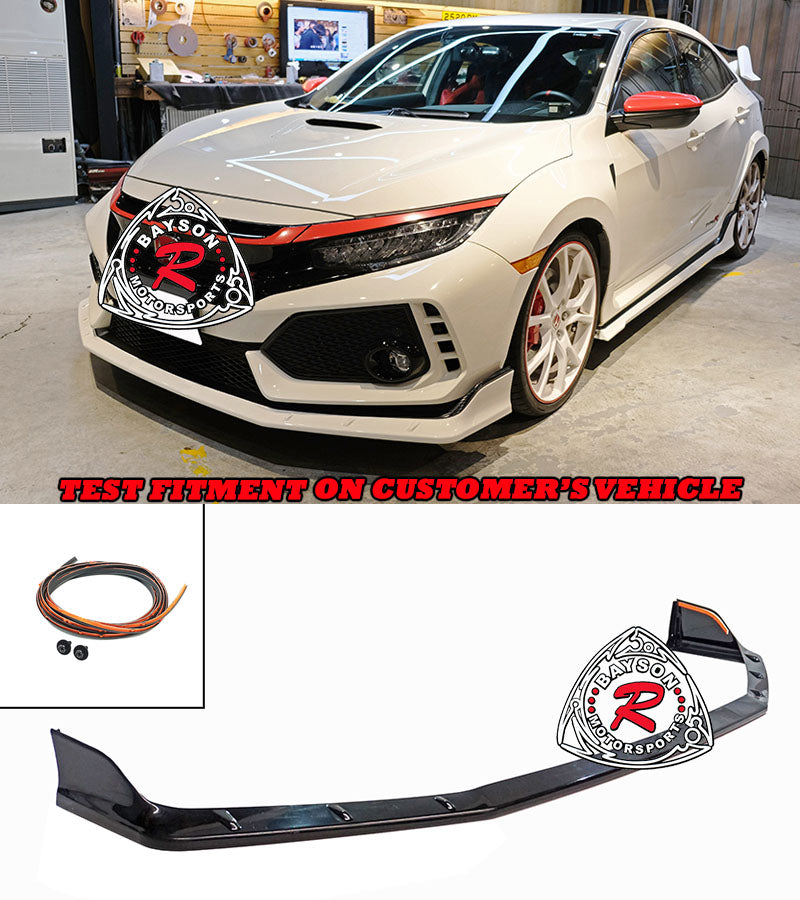BaysonR MU Style Front Lip (ABS Plastic) - 2017-2021 Honda Civic Type R FK8 ONLY