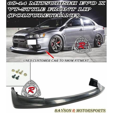 VT STYLE FRONT LIP FOR 2008-2015 MITSUBISHI EVOLUTION 10